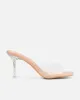 Josephine Clear Nude Patent Heeled Sandals sold by Simmi London