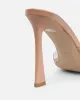 Daisha Nude Patent Clear Heeled Sandals sold by Simmi London