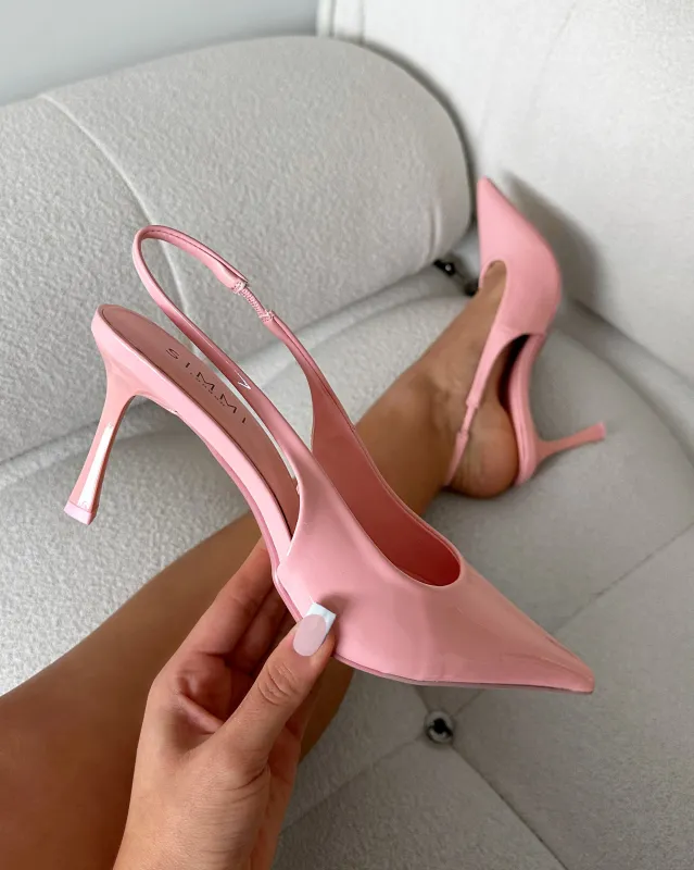 Liorra Pink Patent Sling Back Court Shoes sold by Simmi London