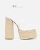 Nadima White Platform Espadrille Sandals sold by Simmi London