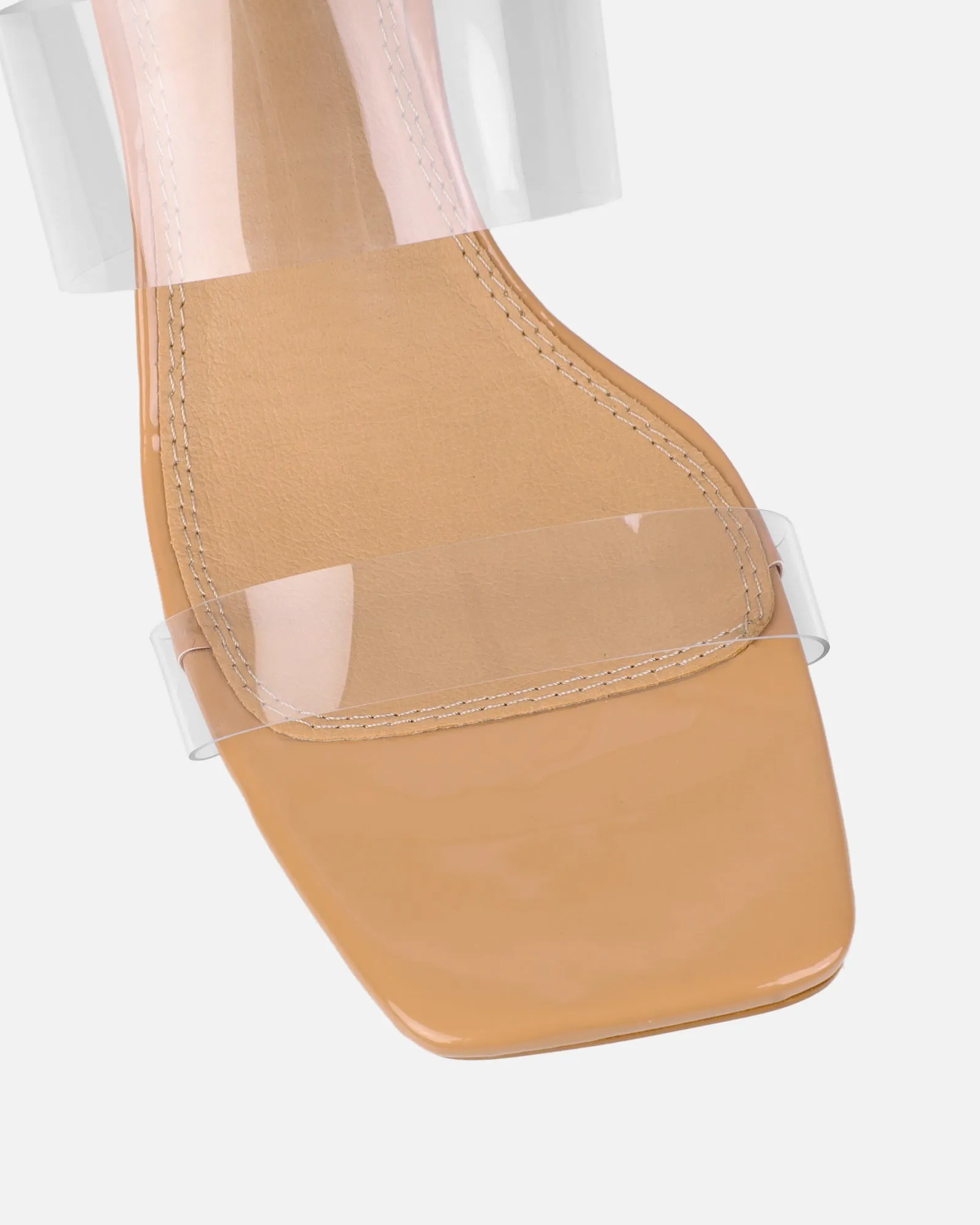 Eadie Nude Patent Clear Low Block Heeled Sandals sold by Simmi London product image thumbnail 4