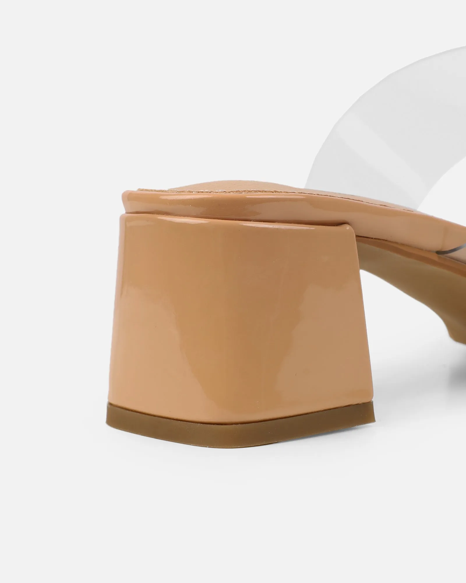 Eadie Nude Patent Clear Low Block Heeled Sandals sold by Simmi London product image thumbnail 3