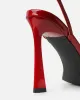 Apple Dark Red Patent Flared Heeled Sandals sold by Simmi London