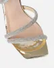 Maella Gold Mirror Diamante Heeled Sandals sold by Simmi London