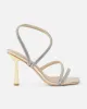 Maella Gold Mirror Diamante Heeled Sandals sold by Simmi London