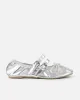 Octavio Silver Metallic Scrunch Ballet Flats sold by Simmi London