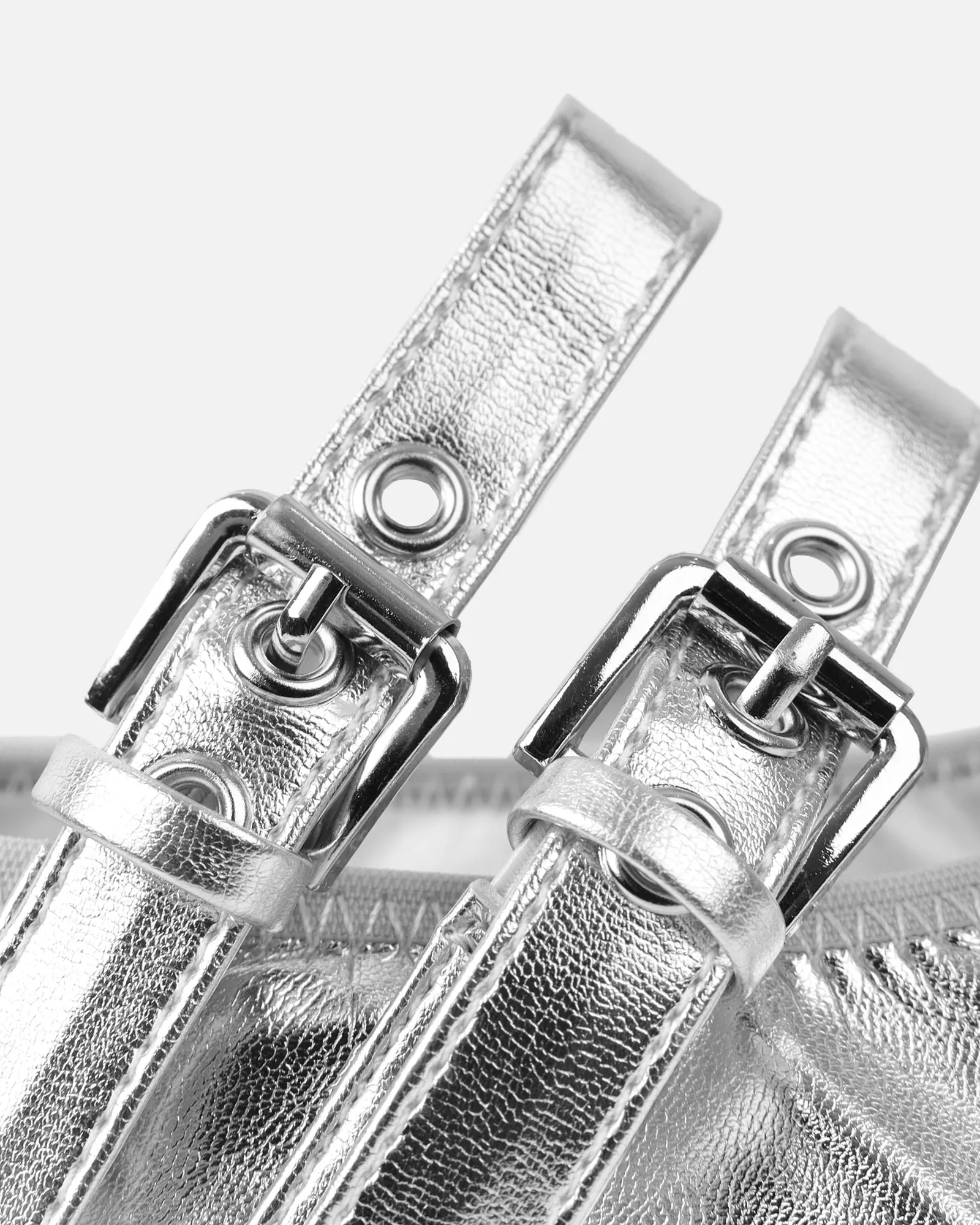 Octavio Silver Metallic Scrunch Ballet Flats sold by Simmi London product image thumbnail 3