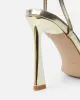 Apple Gold Mirror Flared Heeled Sandals sold by Simmi London
