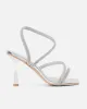 Maella Silver Mirror Diamante Heeled Sandals sold by Simmi London