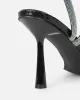 Maella Black Faux Snake Diamante Heeled Sandals sold by Simmi London