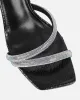 Maella Black Faux Snake Diamante Heeled Sandals sold by Simmi London