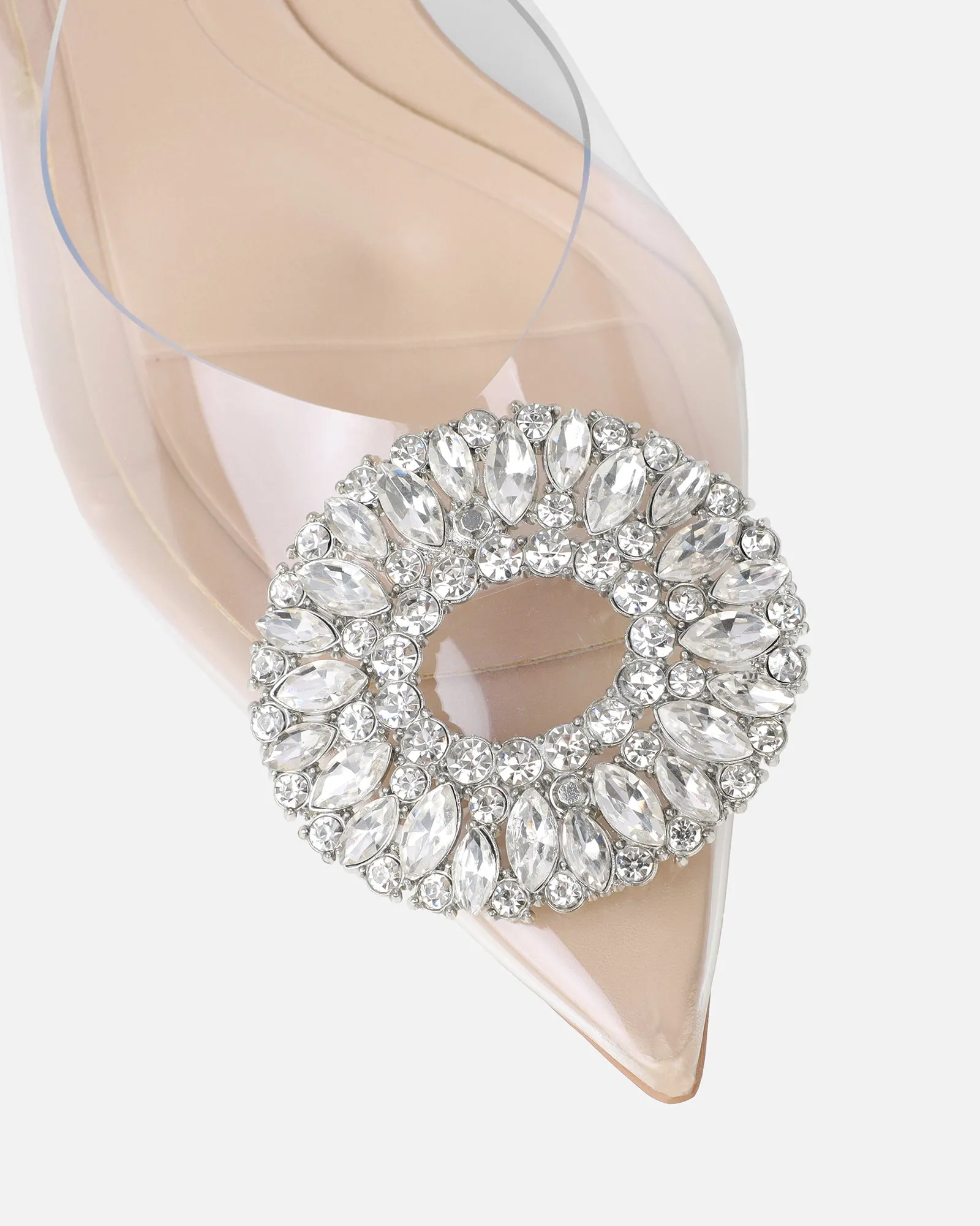 Alanis Nude Clear Diamante Slingback Mid Heel Courts sold by Simmi London product image thumbnail 4