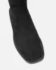Dustin Black Faux Suede Stretch Flat Over The Knee Boots sold by Simmi London
