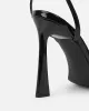 Apple Black Patent Flared Heeled Sandals sold by Simmi London