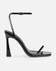 Apple Black Patent Flared Heeled Sandals sold by Simmi London
