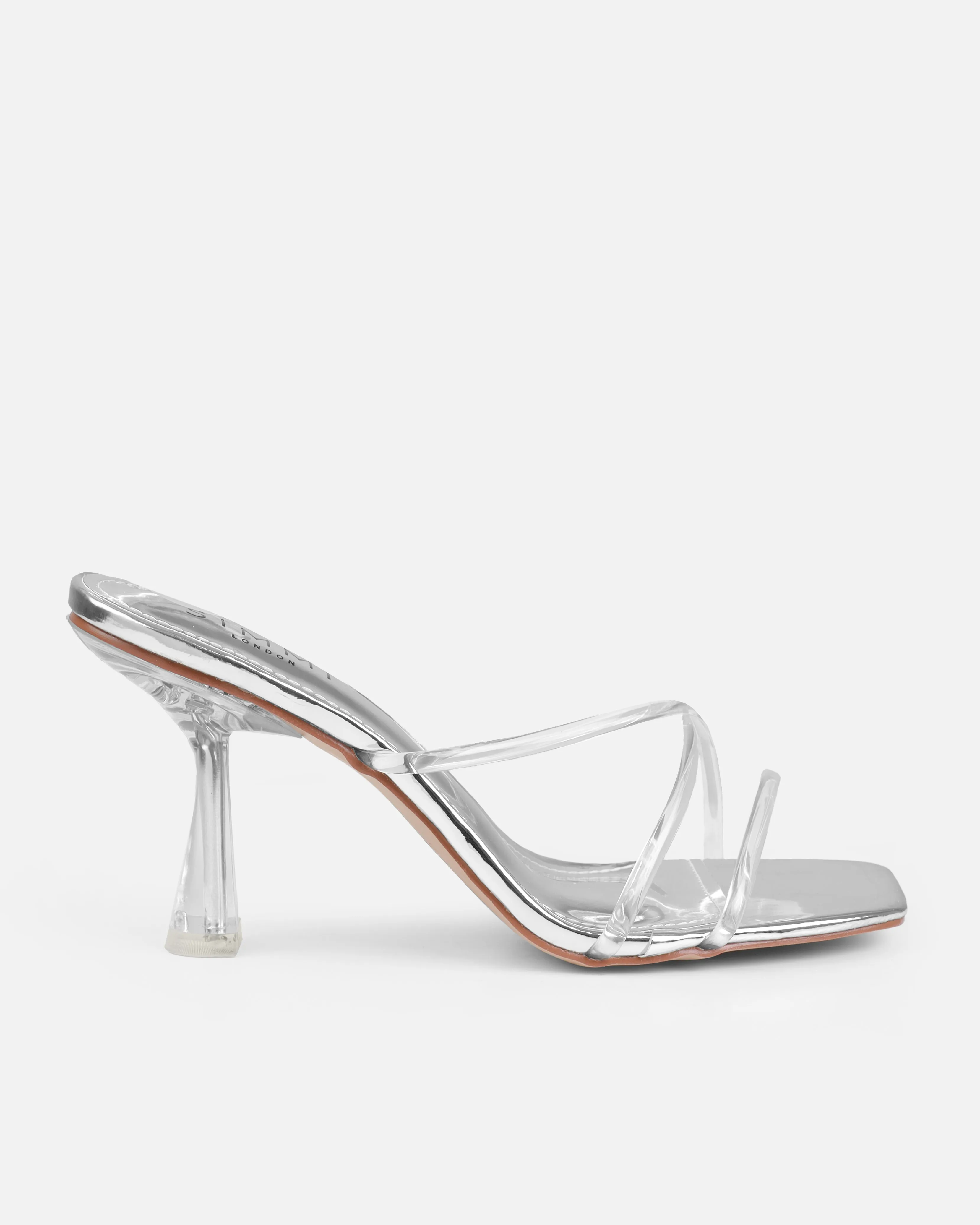 Honie Clear Silver Mid Heel Mules sold by Simmi London product image thumbnail 2