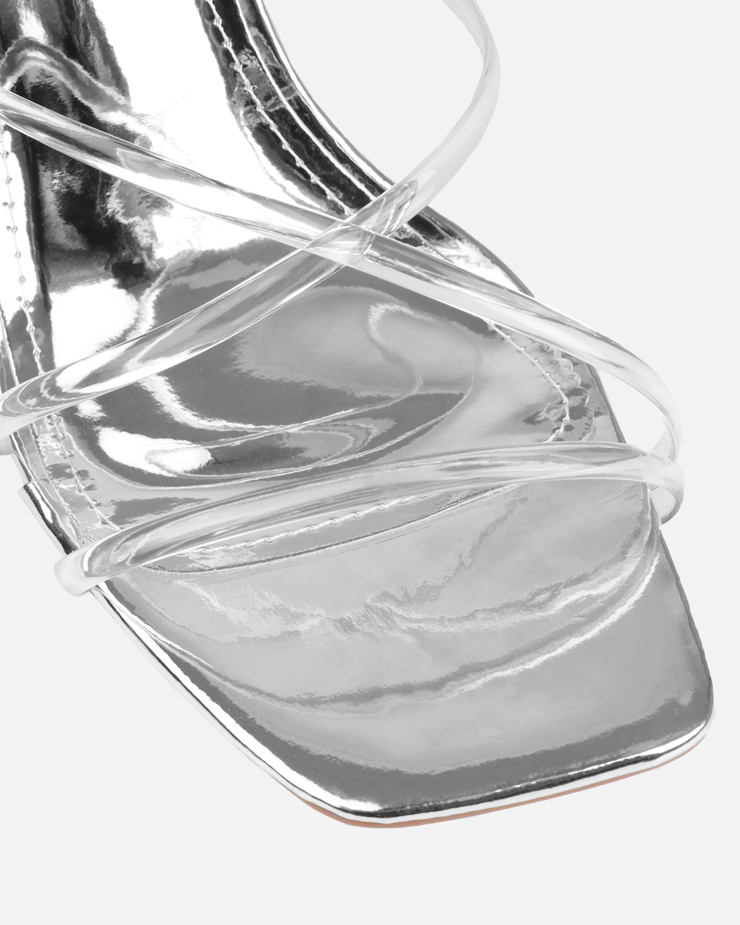 Honie Clear Silver Mid Heel Mules sold by Simmi London product image thumbnail 4