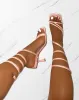 Alisa Pink Iridescent Spiral Mid Heels sold by Simmi London