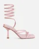 Alisa Pink Iridescent Spiral Mid Heels sold by Simmi London
