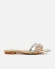 Capri Gold Mirror Diamante Flat Sandals sold by Simmi London