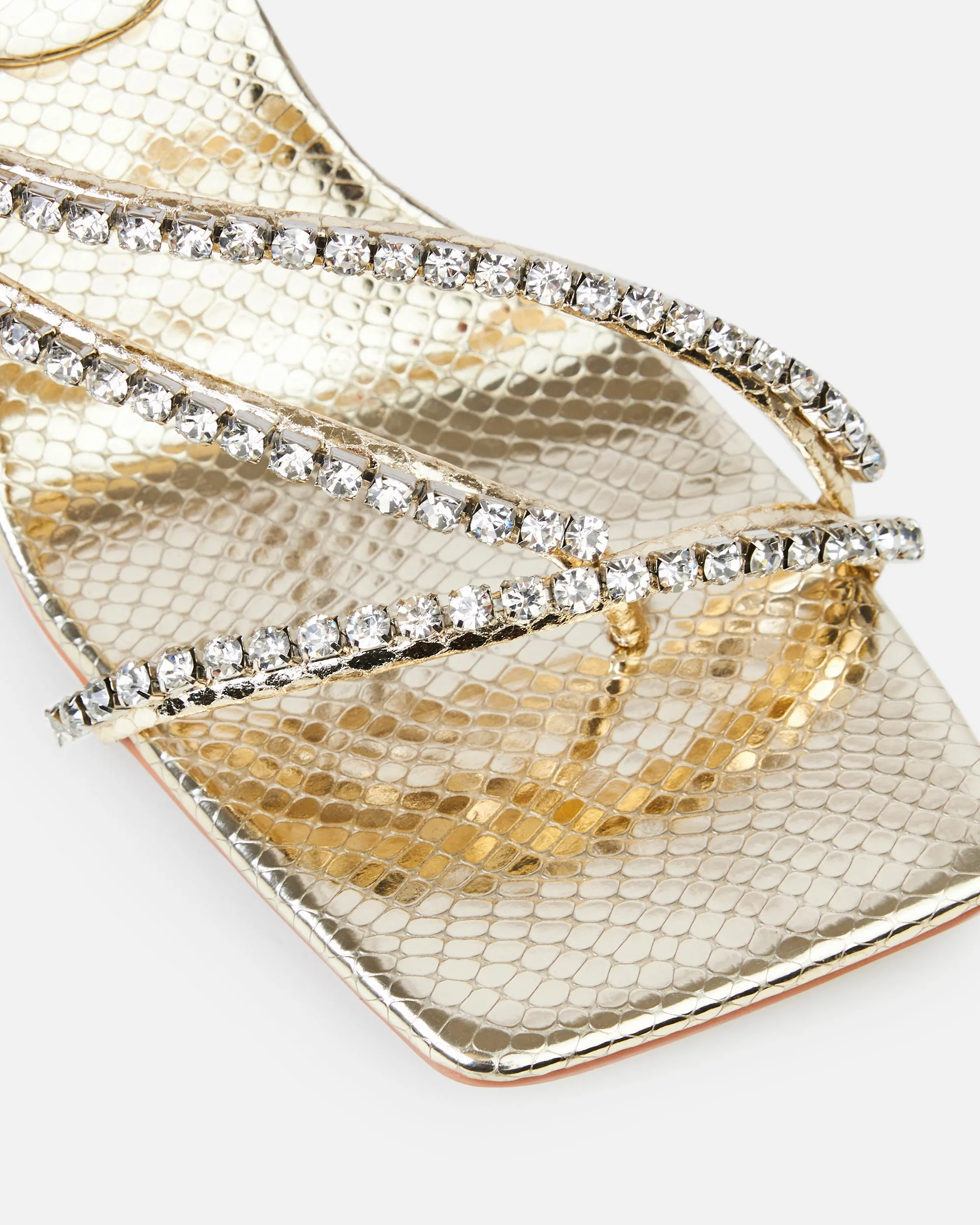 Freesia Gold Faux Snake Print Spiral Mid Heels sold by Simmi London product image thumbnail 3