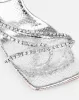 Freesia Silver Faux Snake Print Spiral Mid Heels sold by Simmi London