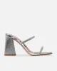 Peruvian Silver Diamante Strappy Block Mules sold by Simmi London