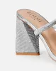 Peruvian Silver Diamante Strappy Block Mules sold by Simmi London