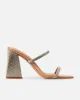 Peruvian Nude Diamante Strappy Block Mules sold by Simmi London