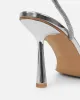 Mollie Silver Mirror Diamante Heeled Sandals sold by Simmi London