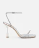 Mollie Silver Mirror Diamante Heeled Sandals sold by Simmi London