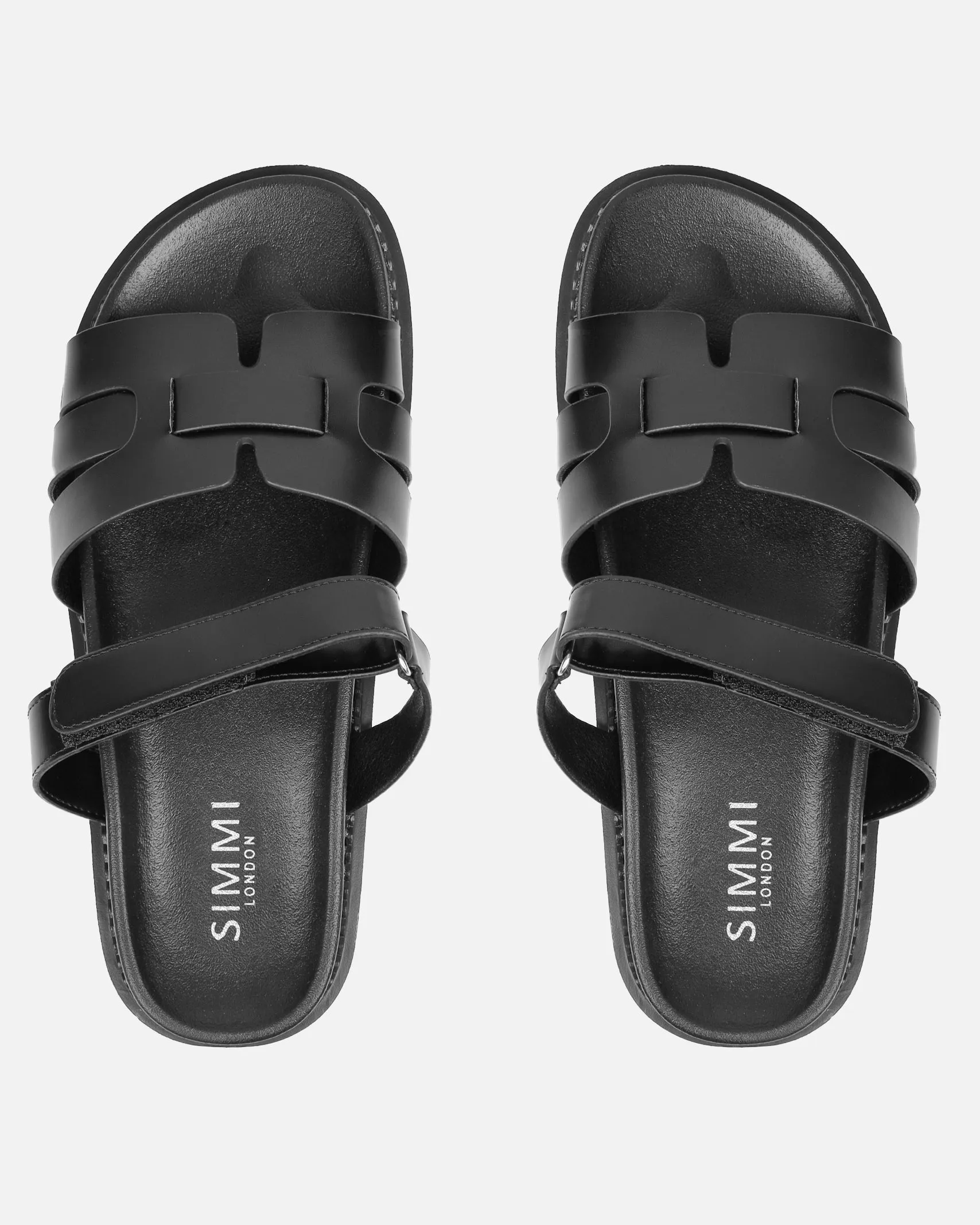 Adelle Black Chunky Strap Footbed Slides sold by Simmi London product image thumbnail 3