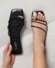 Porto Black Gold Toe Detail Sandals sold by Simmi London