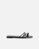 Porto Black Gold Toe Detail Sandals sold by Simmi London