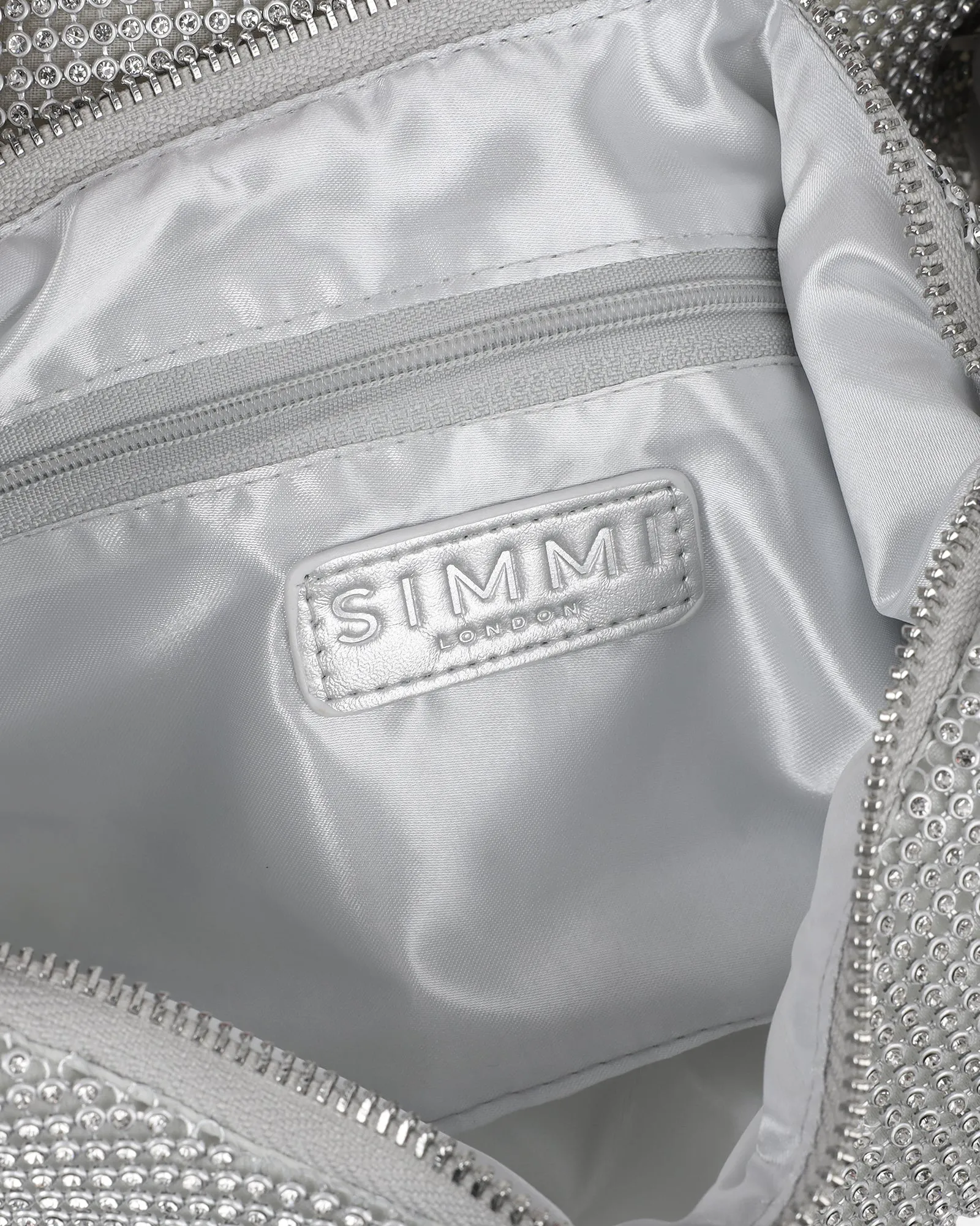 Alessa Silver Diamante Shoulder Bag sold by Simmi London product image thumbnail 3