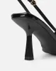 Aksa Black Patent Sling Back Court Shoes sold by Simmi London