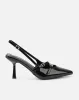 Aksa Black Patent Sling Back Court Shoes sold by Simmi London