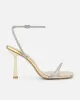 Mollie Gold Mirror Diamante Heeled Sandals sold by Simmi London