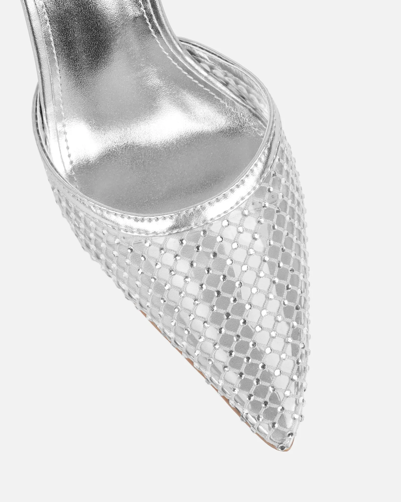 Manni Silver Mesh Diamante Heels sold by Simmi London product image thumbnail 4