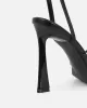 Riarra Black Lizard Strappy Heeled Sandals sold by Simmi London