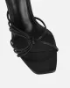 Riarra Black Lizard Strappy Heeled Sandals sold by Simmi London