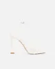 Riarra White Lizard Strappy Heeled Sandals sold by Simmi London