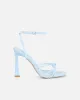 Riarra Blue Lizard Strappy Heeled Sandals sold by Simmi London