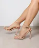 Riarra Nude Lizard Strappy Heeled Sandals sold by Simmi London