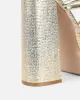 Troppaz Gold Metallic Platform Heeled Sandals sold by Simmi London