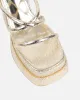 Troppaz Gold Metallic Platform Heeled Sandals sold by Simmi London