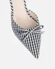 Lisa Black Gingham Bow Mules sold by Simmi London