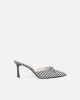 Lisa Black Gingham Bow Mules sold by Simmi London