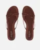 Char Chocolate Satin Bow Sandals sold by Simmi London