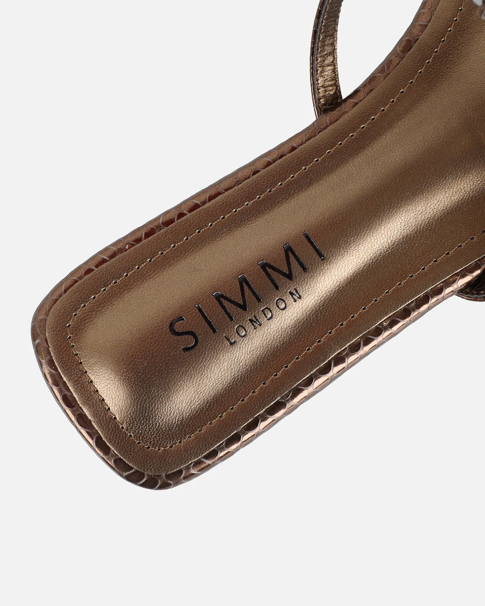 Azura Bronze Snake Embellished Flat Sandals sold by Simmi London product image thumbnail 3